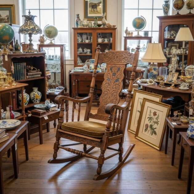 An old rocking chair with built in snooze button