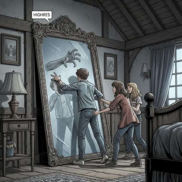 The man in the mirror behind the wall